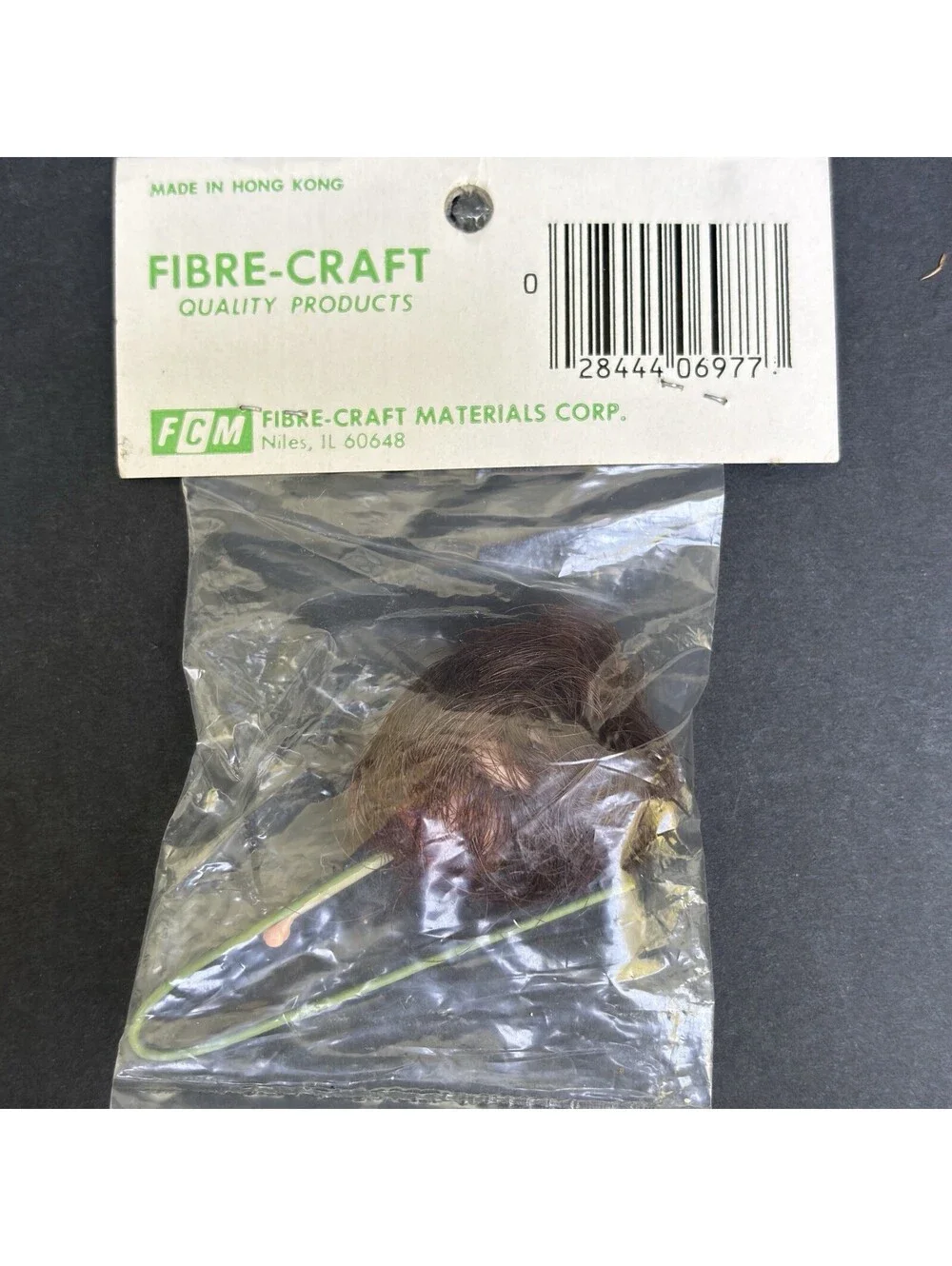 Fibre Craft New Vintage 7473 Doll Head Parts 1” Brown Bob Hair Girl